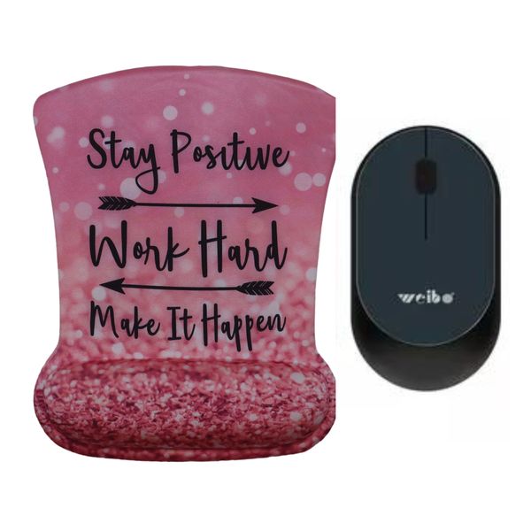 Ergonomic Motivation Mouse Pad and Wireless Mouse