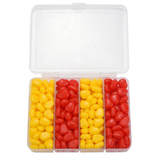 200Pcs/Lot Carp Flavor Artificial Bait Yellow Red With Plastic Box