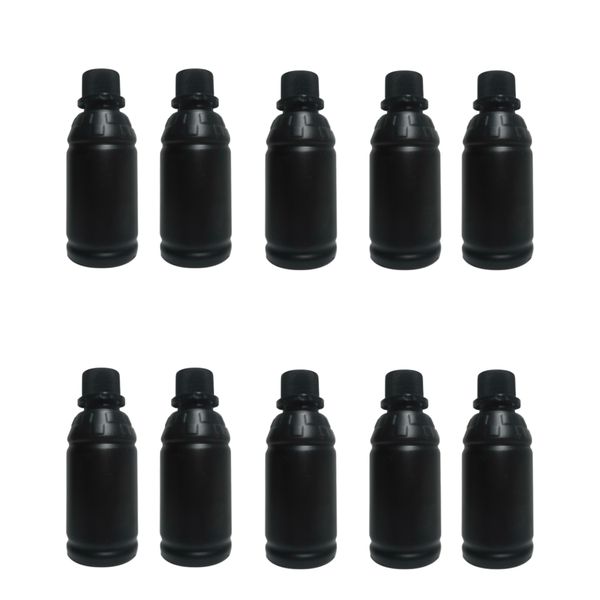 10 Pack 200ml Black Multi-Purpose Lubricant Bottles with Black Caps