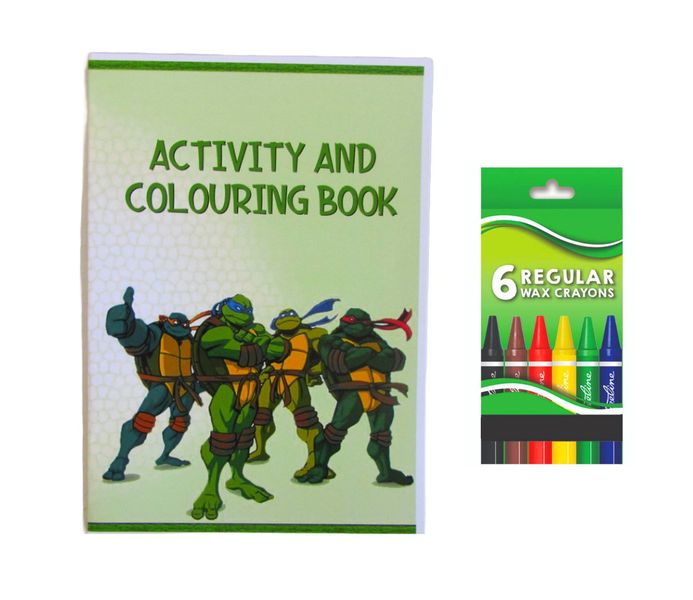 Tmnt Activity and Colouring Book A5 plus 6 Wax Crayons - Set of 5