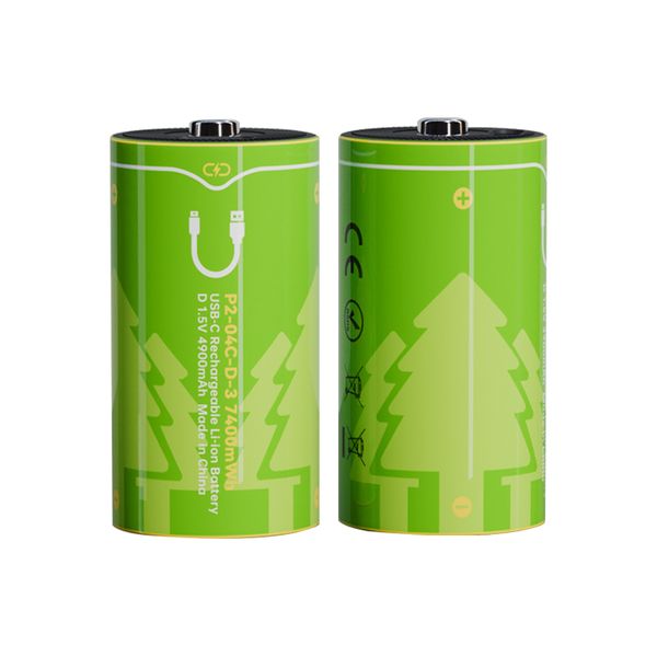 BESTON Rechargeable Size C Li-ion Battery 1.5V 4900mAh (Pack of 2)