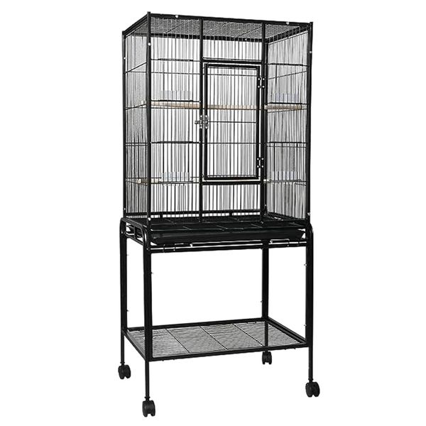 Pet Wrought Iron Large Stackable Bird Cage With Rolling Wheels - 135CM