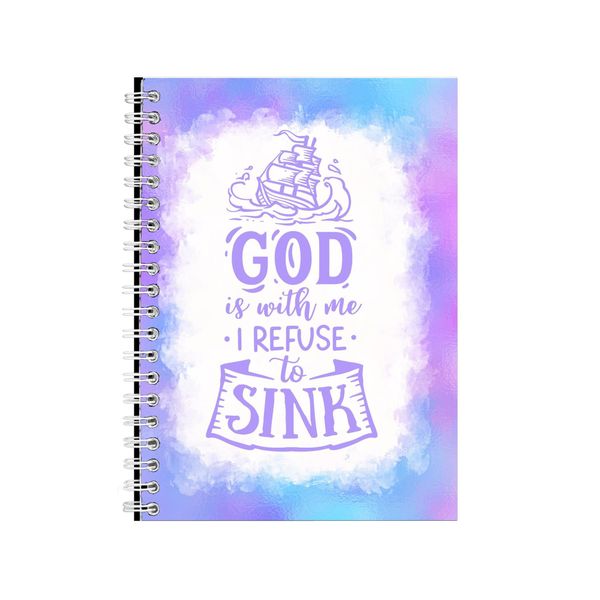 God Is With Me I Refuse To Sink Notebook Faith Gift Idea A4 Notepad Pad 79