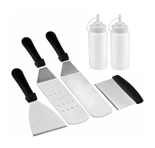 6 Piece Heavy Duty Stainless Steel Barbecue Grilling Tool Set