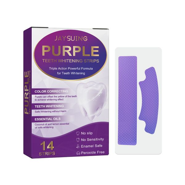 Purple Teeth Whitening Strips Colour Correcting 14pcs