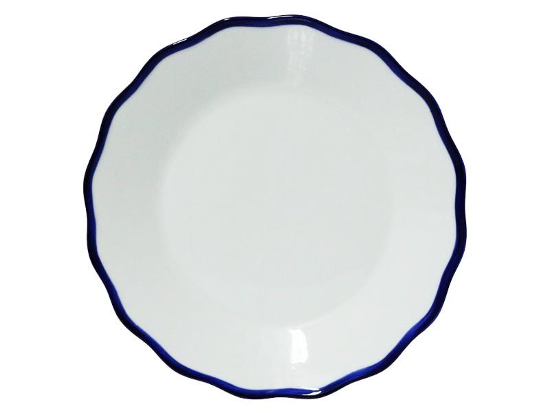 George &amp; Mason Azura Porcelain Blue Edge Serving Plate - Dia:23.5x3.5cm Med