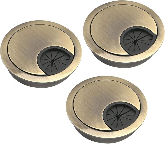 3 PCS Desk Cable Grommet Adjustable Desk Cable Hole
