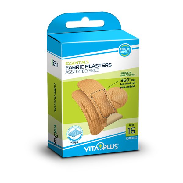 4 Boxes of VitaPlus Fabric Plasters - Assorted Sizes