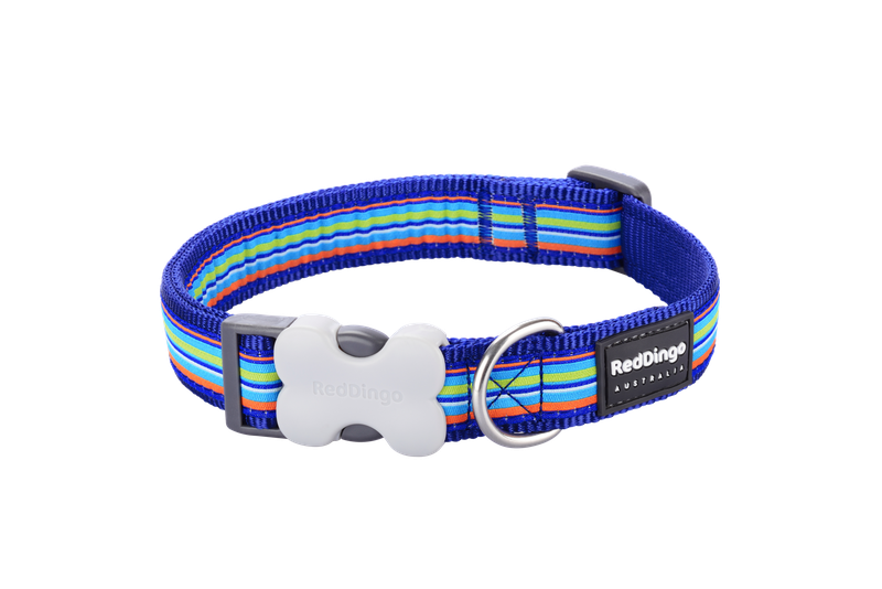 Red Dingo Design Collar - Horizontal Stripes Navy