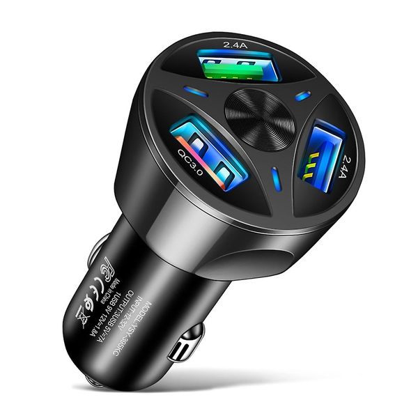 3-Port USB Car Charger PD 55W Fast Charging