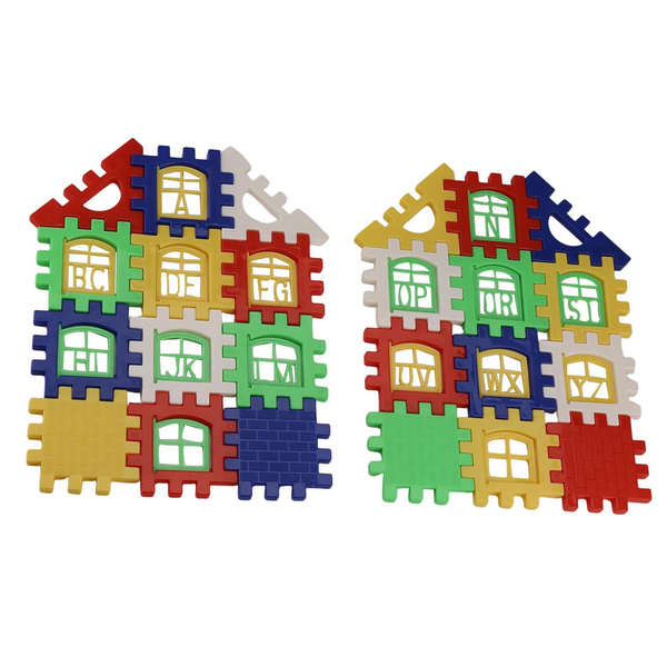 24PCS Children Puzzle plastic letter Building blocks house toy