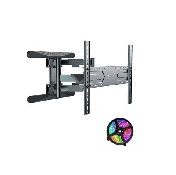 Black 40 To 80 Inch Full Motion For Perfect Viewing TV Bracket + LED Light