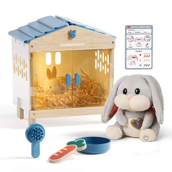 TopBright - Pretend &amp; Play - Interactive Care Bunny Kit with Lights and Sounds - 9 Pieces