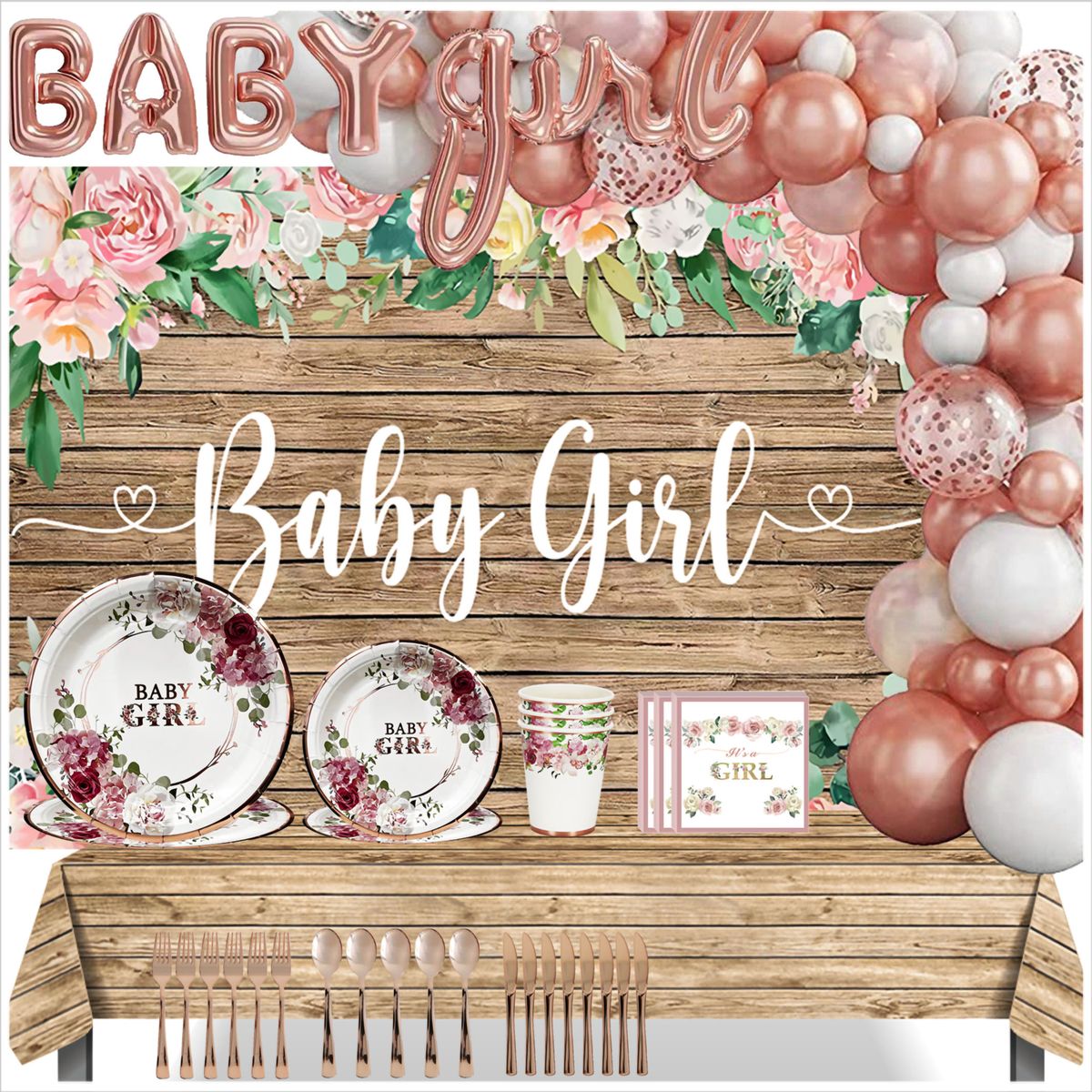 Baby Shower Decorations For Baby Girl Supplies 249 Pieces Shop 