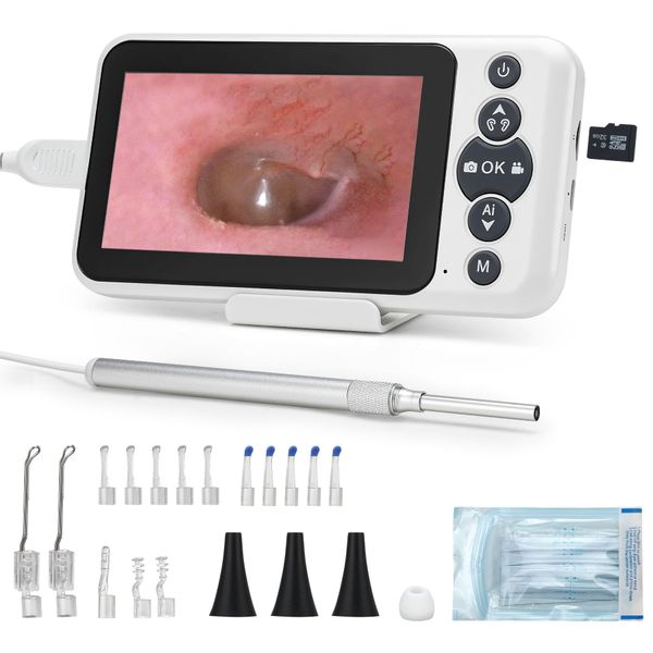 Digital Otoscope kit 4.5" HD Screen Ear Cleaner Camera 3.9mm