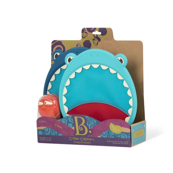 B. toys Critter Catchers, Finley the Shark - Shark Hook-&amp;-Loop Ball Catcher