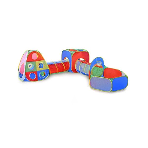 Kids Indoor and Outdoor Multi-Colour Play 4 Tunnel