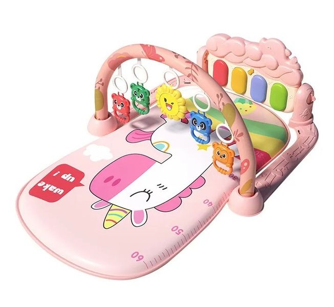 Baby Activity Gym - Soft Play Mat with Hanging Toys and Light-Up Piano