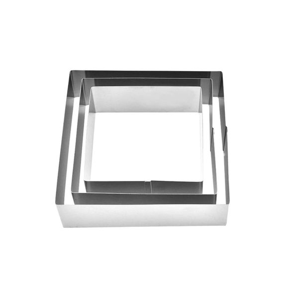 Mousse Rings Square - Stainless Steel - 6CM, 8CM, 10CM - Height 40mm - Set of 3