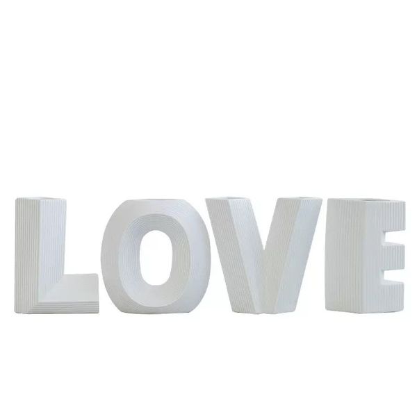 Love Ceramic Letter Vase Ornament