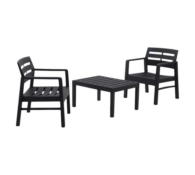 3 Piece Lombok Balcony/Patio Set Anthracite