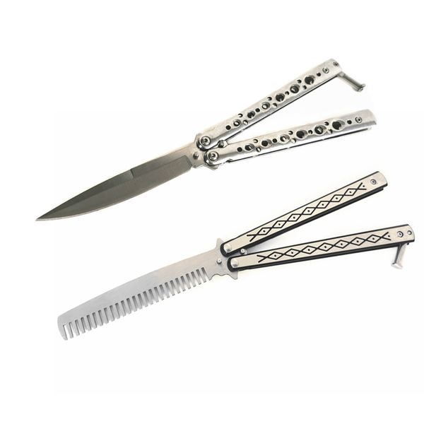 Butterfly Knife Balisong - Trainer Comb + Silver