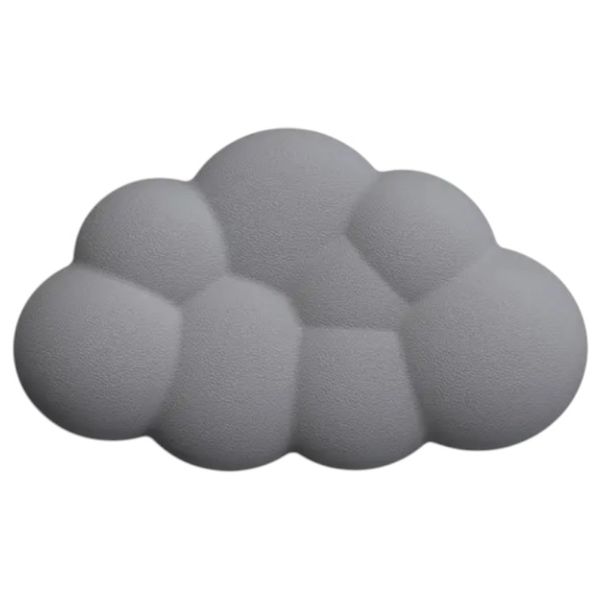Cloud-Shaped Wrist Rest Memory Foam Mouse Pad - Grey 1 Piece