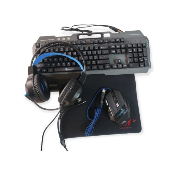 Gaming RGB Piece Set Wired Back-Light Keyboard, Headset, Mouse &amp; Pad