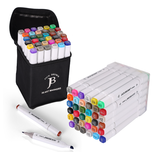 Jack Brown Artist Markers with Stand &amp; Bag - White