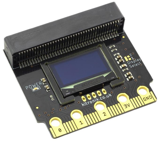Kitronik (56115) OLED Display Board, BBC micro:bit, 128 X 64 Resolution