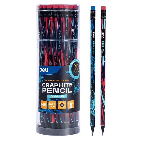 DELI 48 PCS Stylish Graphite Pencil HB Smooth Writing Drawing