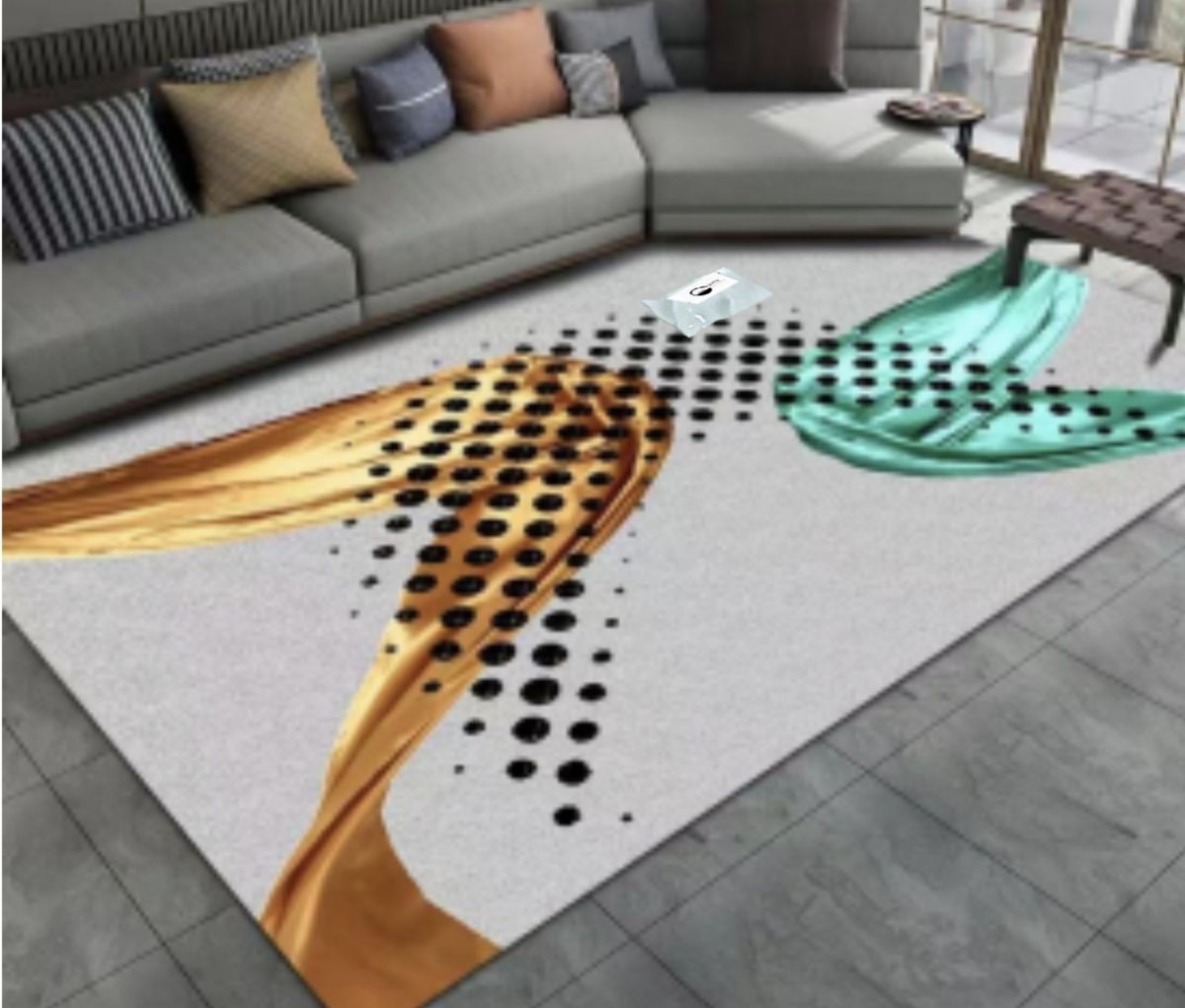 Quality Modern 3D Geometric Design Area 25 Rug & SMTE Tieback Buy