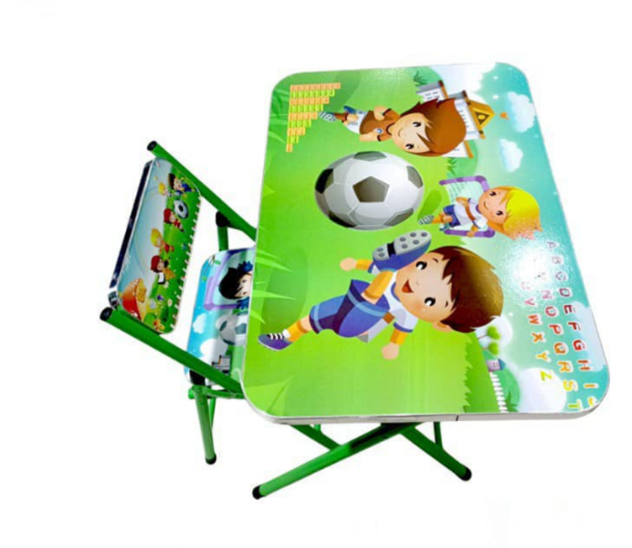 Kids Folding Study Table &amp; Chair Set - A19-5 | Soccer Theme for Boys