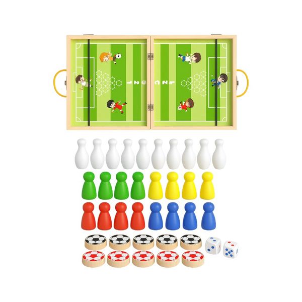 5-in-1 Wooden Sports Board Game Set - Multicolor