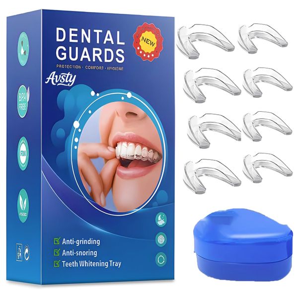 8Pcs Mouth Guard for Grinding Teeth at Night,Dental-grade Non-toxic