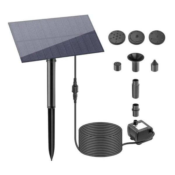 Garden Solar Fountain, Multi-Scene Solar Powered Pump with LED Panel