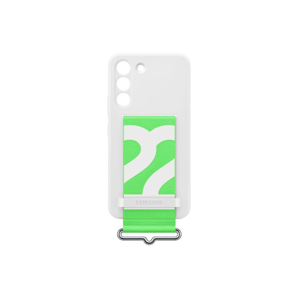 Samsung Galaxy S22 Silicone With Strap Case-White