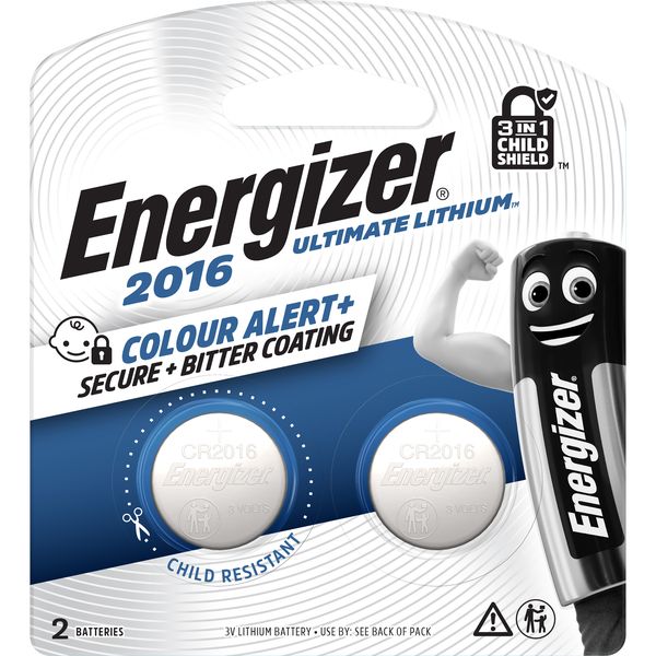 Energizer 3v Ultimate Lithium 3-in-1 Child Shield CR2016 Card 2