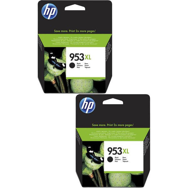 HP 953XL Black Ink x 2 Pack