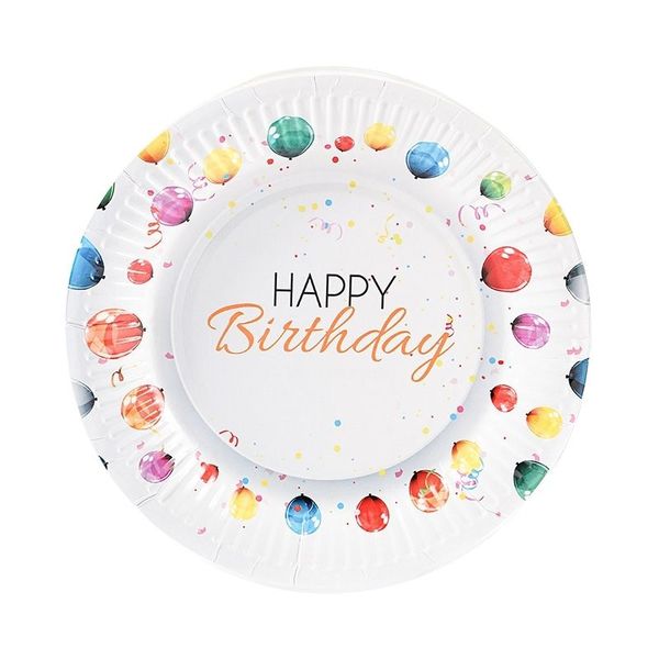 iKids Party Paper Plate White Balloon 7" Set of 10