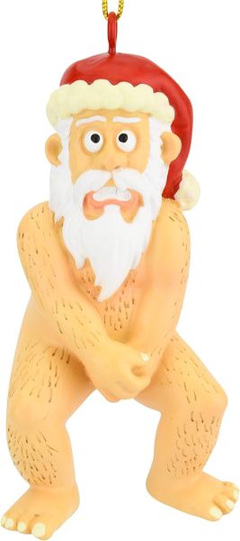 Naughty Santa - Resin Ornament