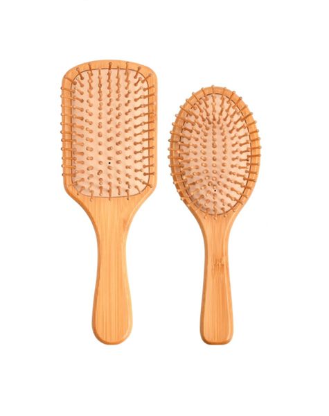 2 x Wooden Paddle Anti-Static Airbag Gently Detangling Hairbrushes