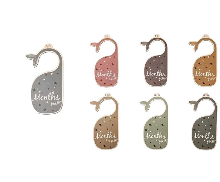 7 Whale Shape Baby Clothing Dividers Nursery Organizer Decor Shower Gift