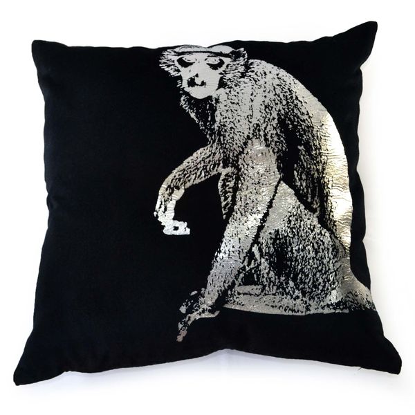 Silver Foiled Animal Print Scatter Cushion With Zipper And Inner