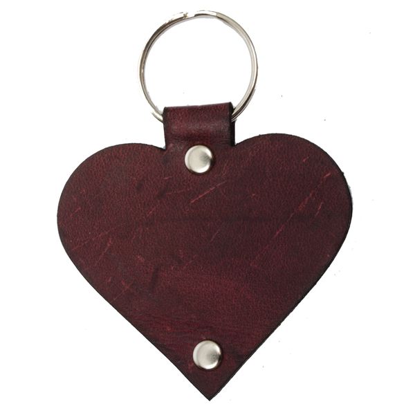 Genuine Leather Keyring - Heart