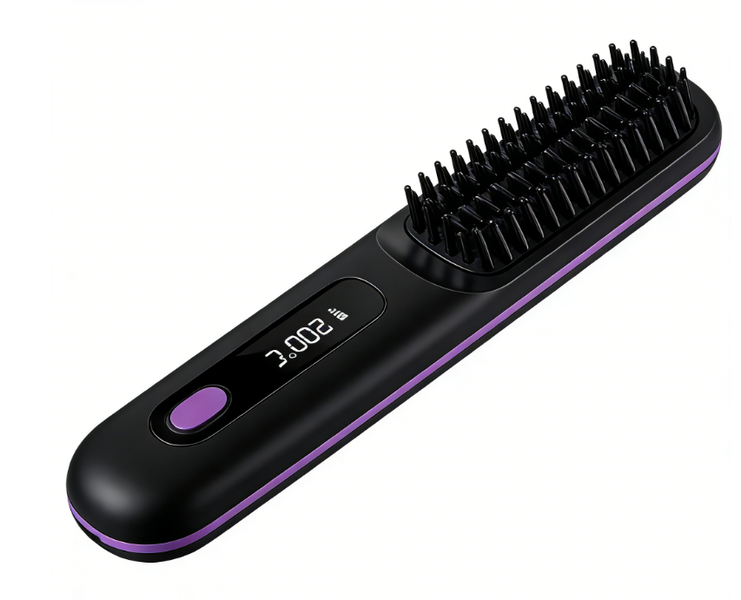 Chic Wireless Hair Straightening Brush for Effortless On-the-Go Styling