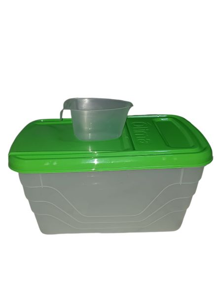 Storage Container Flip Lid Green with Scoop - 10 Litre
