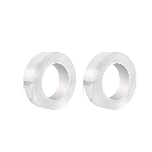 Set of 2 Transparent 3m x 2mm Multi-Functional Adhesive Tape