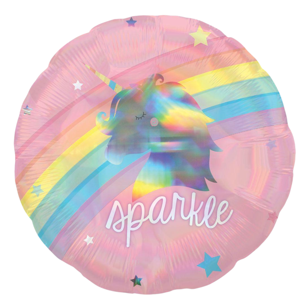 Foil Balloon Holographic Magical Rainbow Unicorn 18 inch