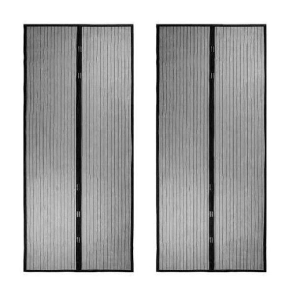 2 Magnetic Door Screens Black